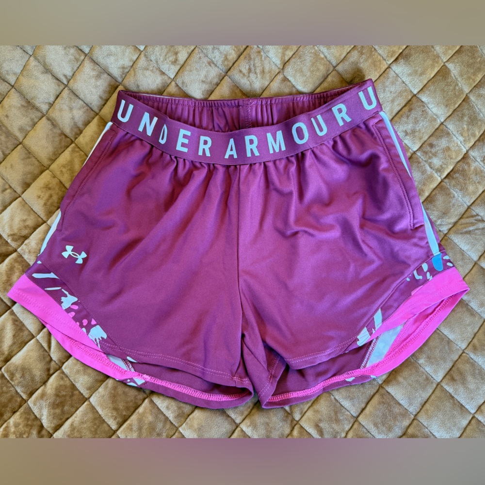 Under Armour Women's Magenta and Pink Athletic Shorts